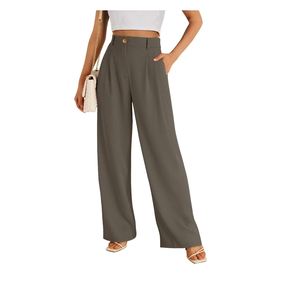 Chic Charcoal Wide-Leg Women's Pants